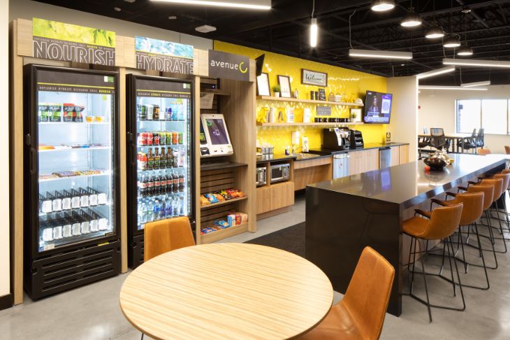 small market inside venture x greenwood